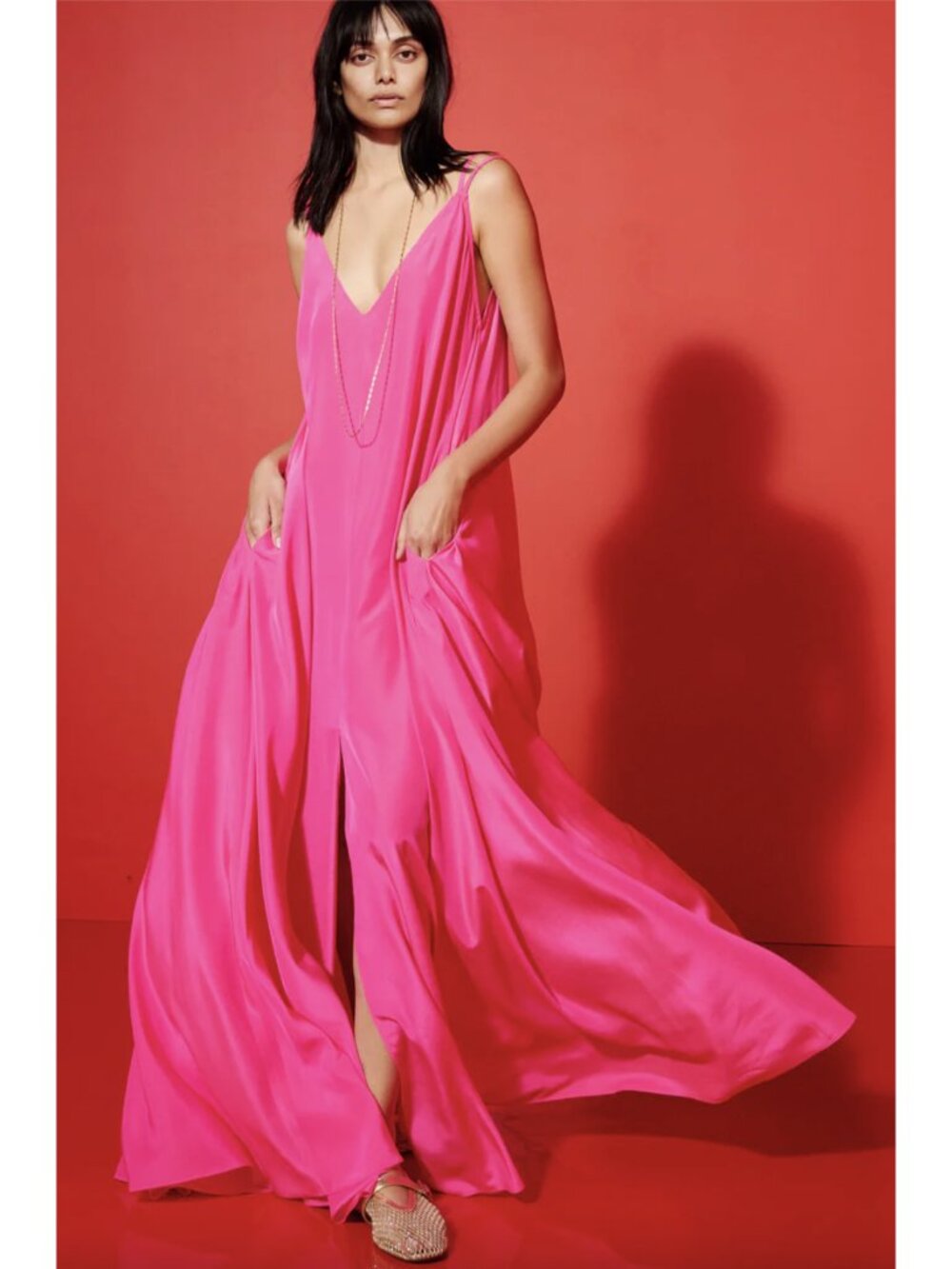 SERENA BUTE Ibiza Maxi Dress Shocking Pink Small Avant Garde Evening Maximalist